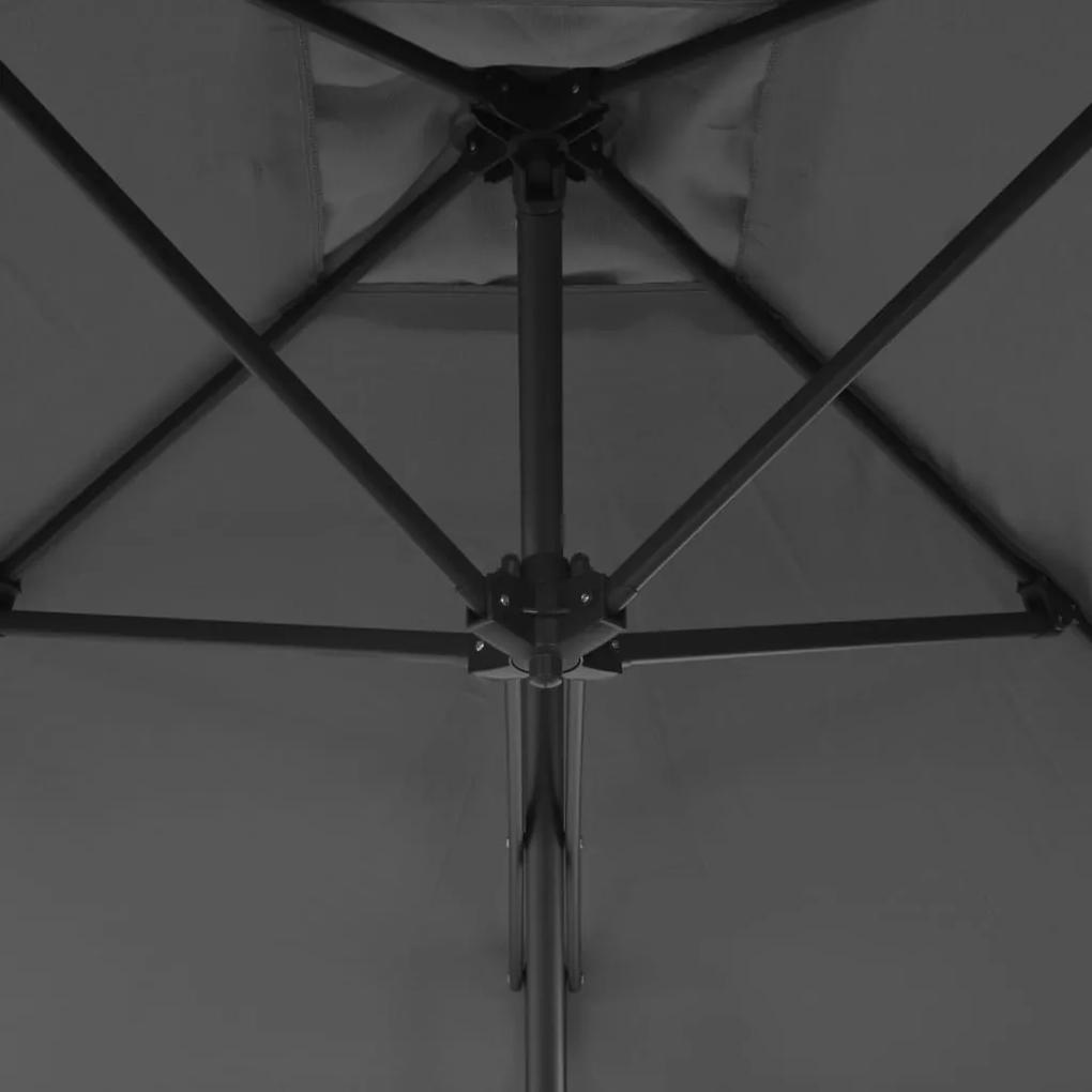 Umbrela soare de exterior, stalp din otel, antracit, 250x250 cm Antracit