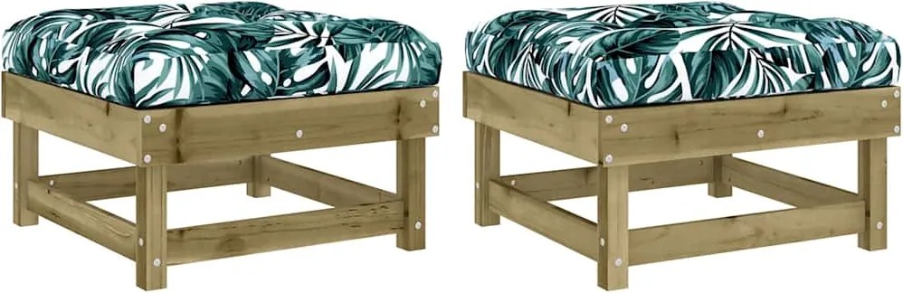 vidaXL Taburete de grădină cu perne, 2 buc., lemn de pin tratat