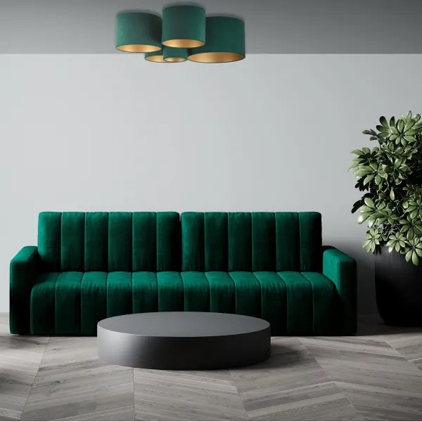 Duolla - Plafonieră ROLLER PENTO 5xE27/60W/230V verde/auriu