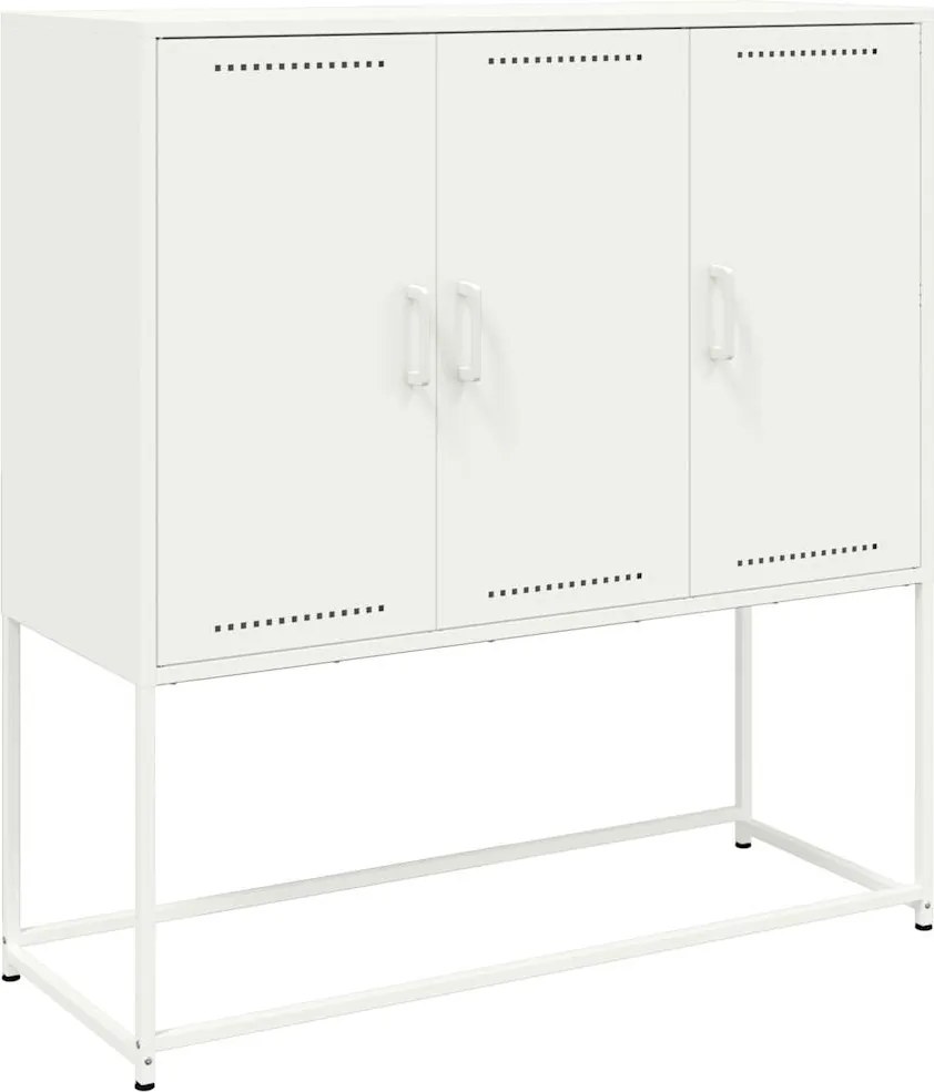 vidaXL Dulap înalt, alb, 100,5x39x107 cm, oțel