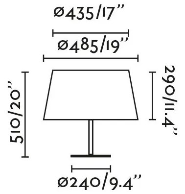 Lampa de masa abajur textil 48cm WINDSOR negru, gri