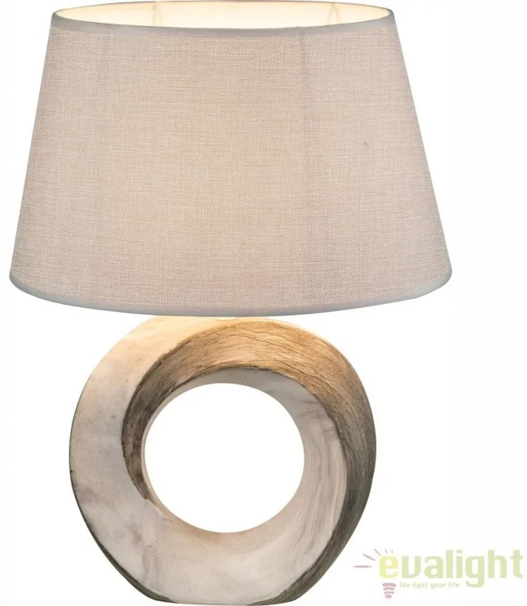 Veioza / lampa de masa design elegant din ceramica si abajur din tesatura Jeremy 21641T GL