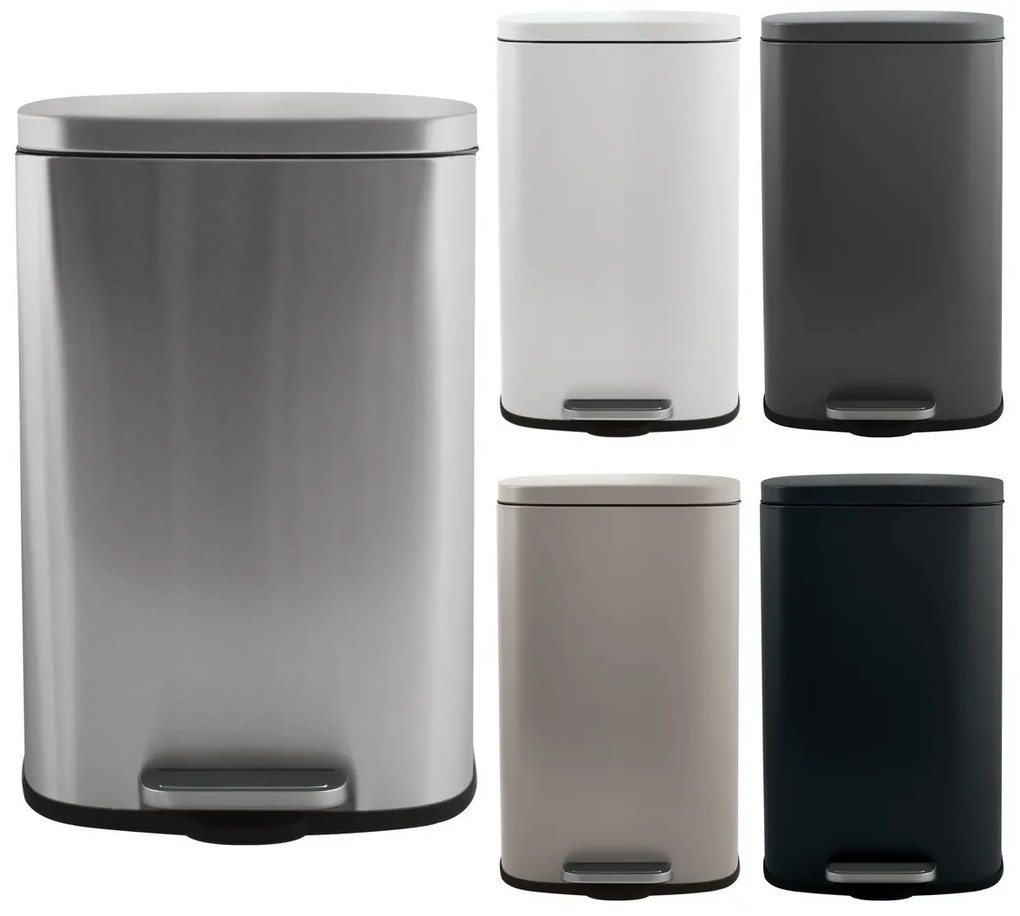 Coș de gunoi cu pedală soft-close Spirella Akira 30 l, gri-maro mat, 30 l