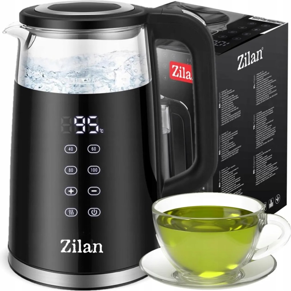 Fierbator electric Zilan ZLN7859 Negru, ecran digital, putere 2200W, panou de comanda tactil
