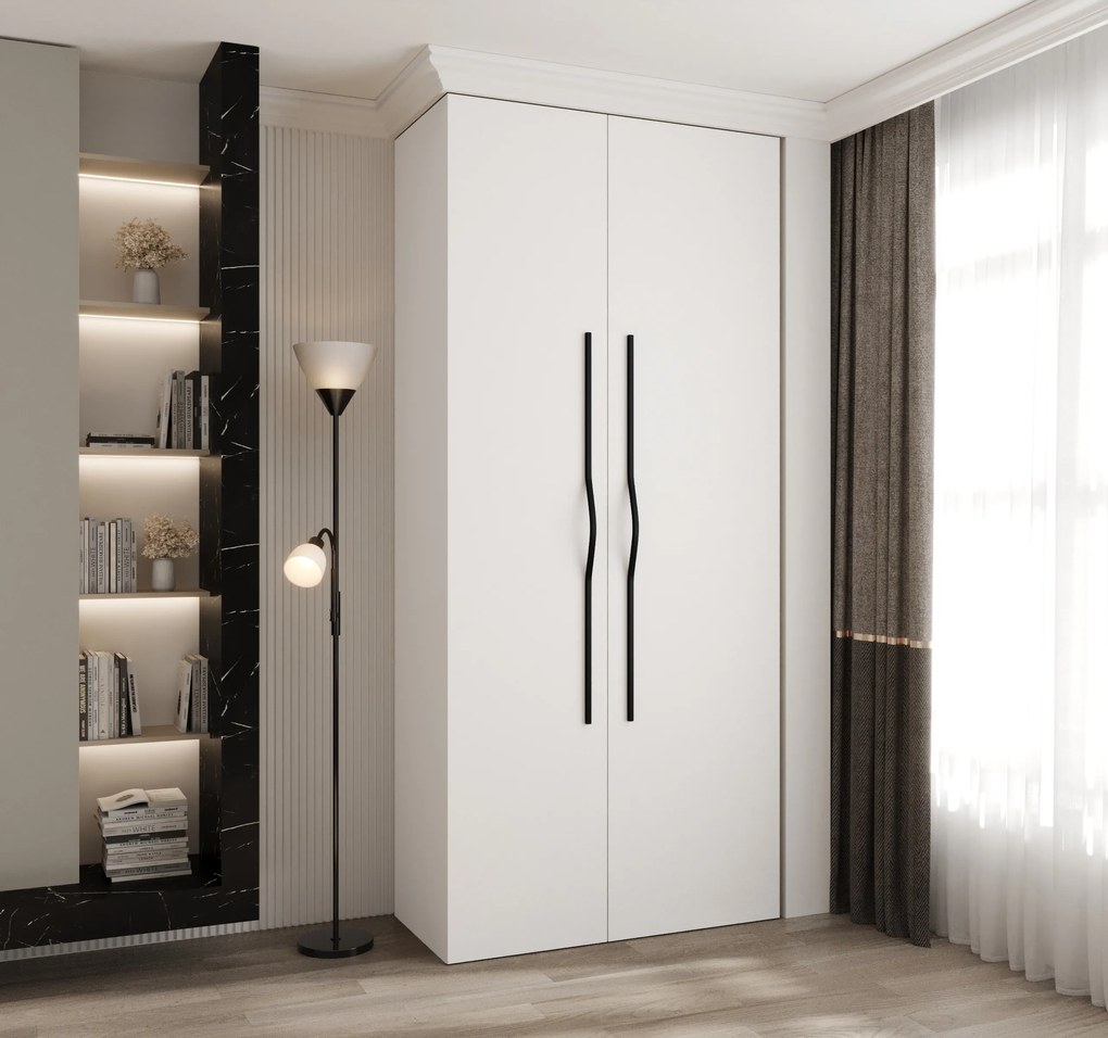Dulap de haine 110 cm Carmela 50-2 (alb + Negru). 1126725