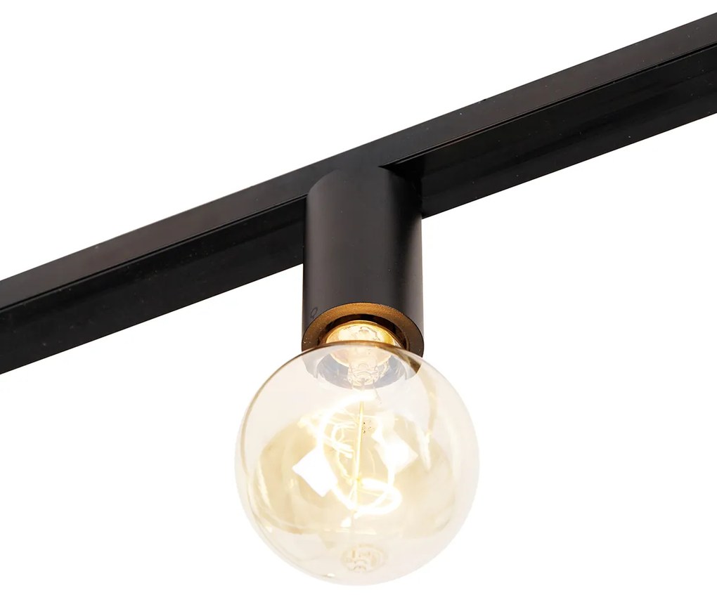 Sistem de șine modern monofazat cu 5 lumini, inclusiv dulie E27, negru - Jeana