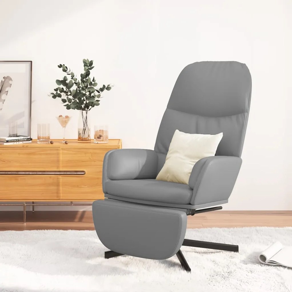 3097418 vidaXL Scaun de relaxare cu taburet, roșu, piele ecologică