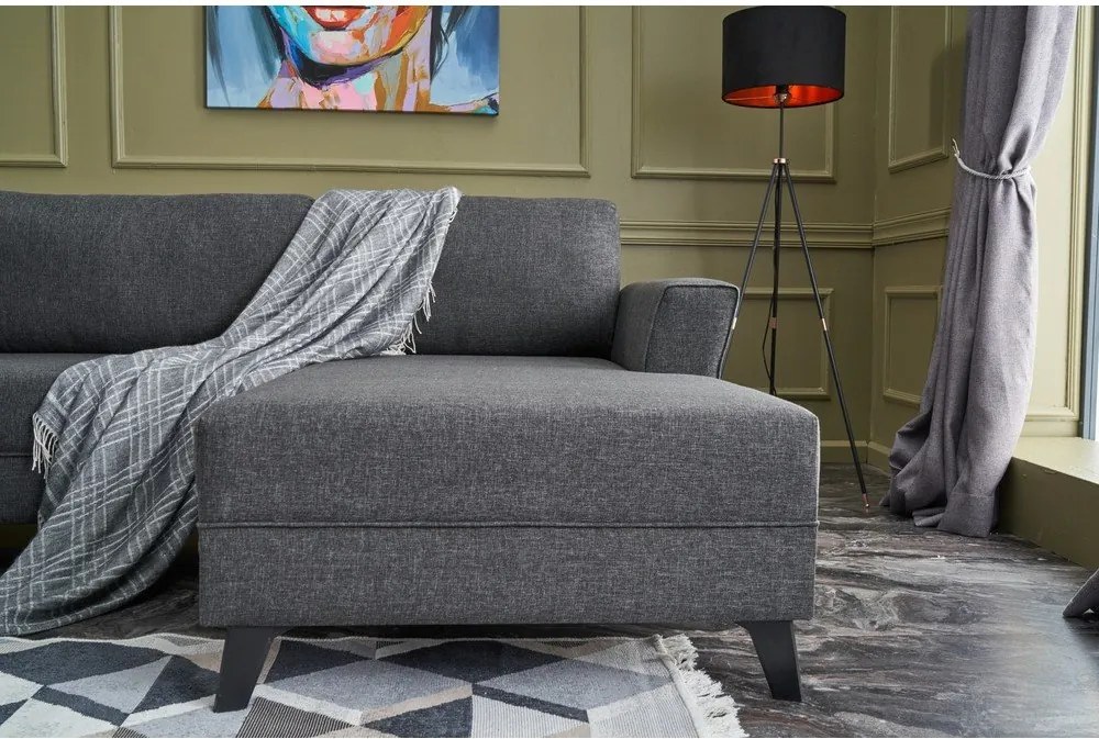 Colțar gri antracit (în formă de "U") Eris – Balcab Home