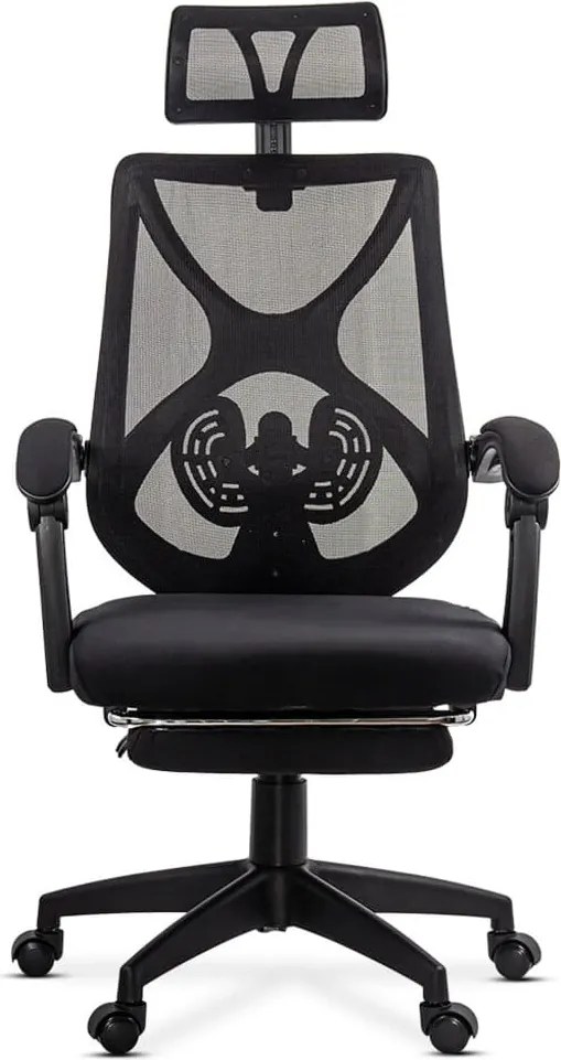 OFF 636 negru - scaun ergonomic din mesh cu suport picioare
