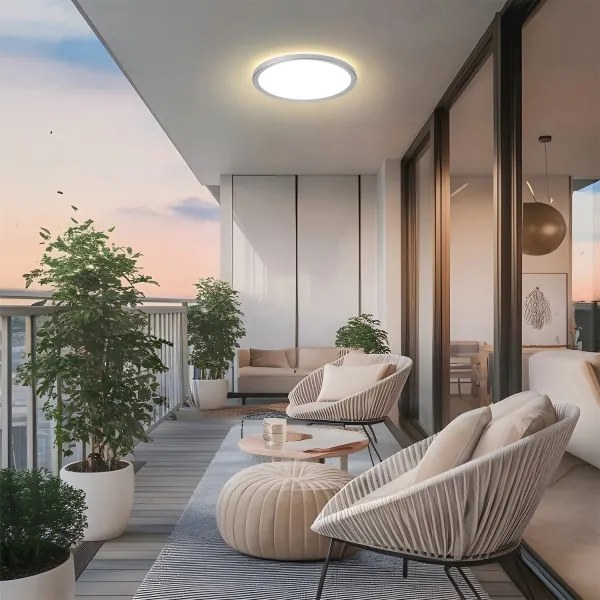 Brilagi - Plafonieră LED pentru baie ULTRA SLIM, 18W, 230V, Ø 30 cm, argintiu, IP54