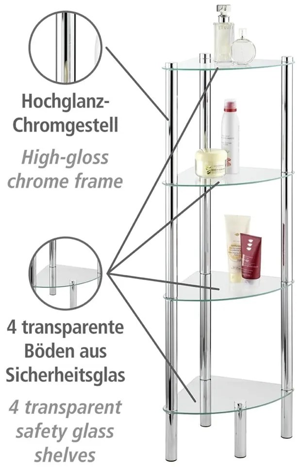 Raft de colț Wenko Corner, 4 polițe