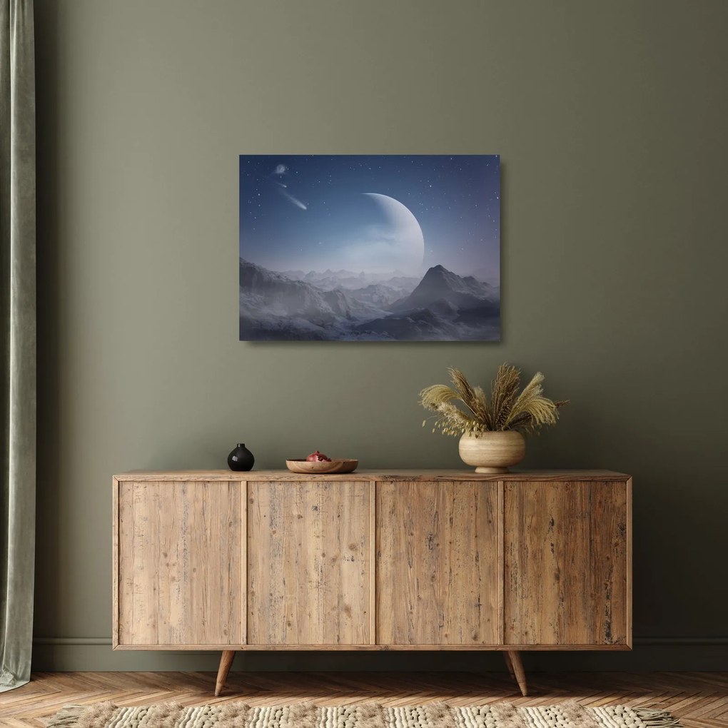 Tablou pe sticlă - Cer deasupra stâncilor (70x50 cm)