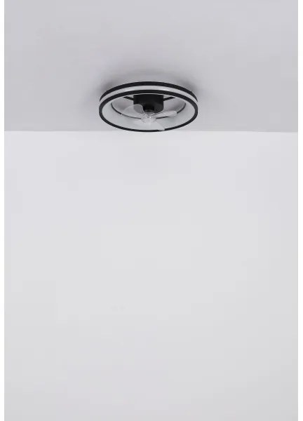 Plafonieră LED cu ventilator Globo 03650 GATIAN LED/30W/230V negru + telecomandă