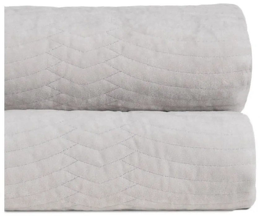 Cuvertură crem matlasată din catifea 180x260 cm – Ixia