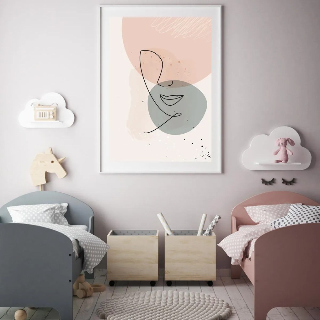 Poster - Abstracție cu fața de femeie (A4)