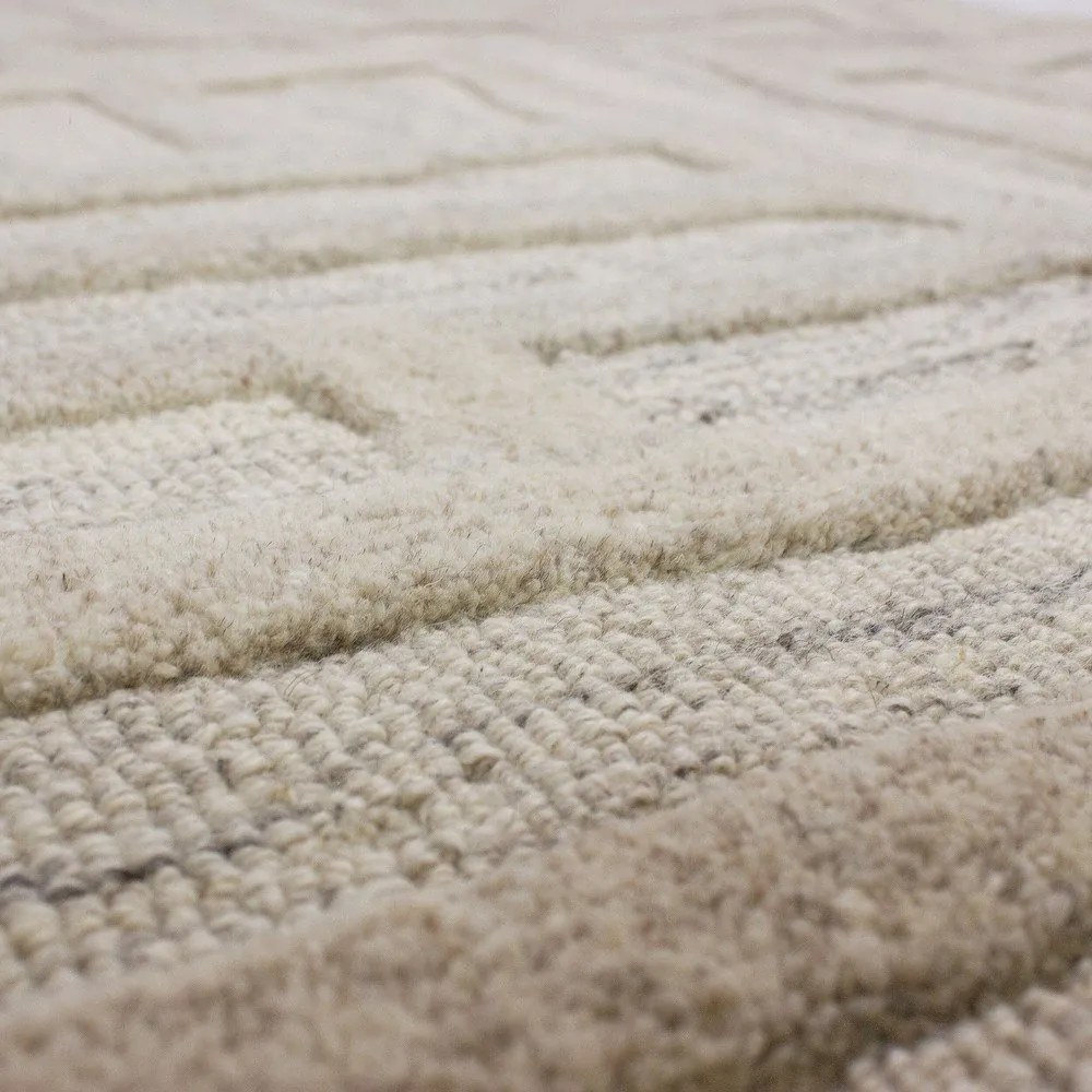 Covor tip traversă grej țesut manual din lână 80x300 cm Elva – Flair Rugs