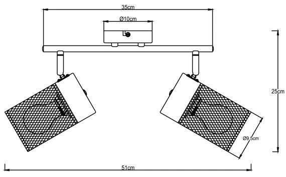 Brilliant - Lampă spot KAMOLO 2xE27/40W/230V negru