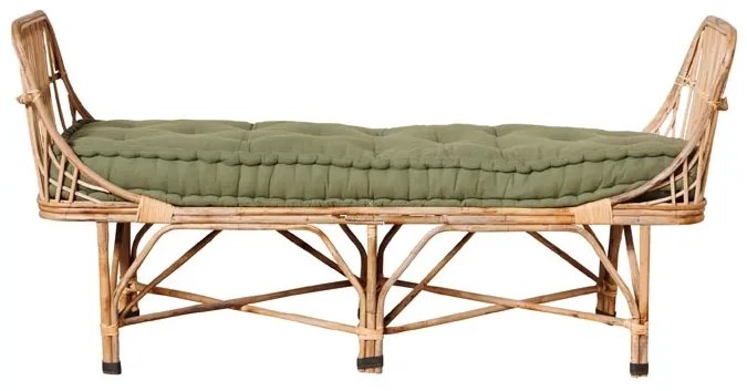 Bancheta verde, din rattan si bumbac, Pistacia