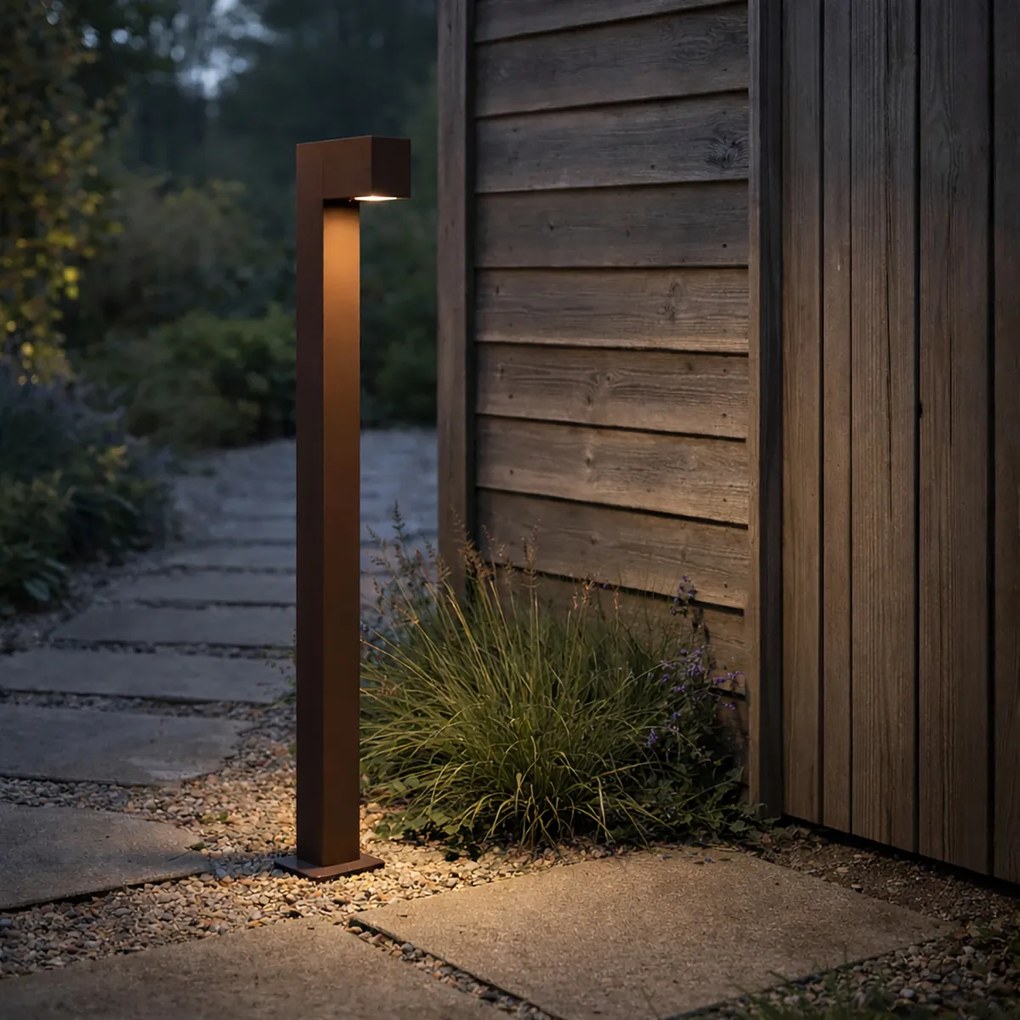 Lampă industrială de exterior pe stativ maro ruginit 80 cm IP44 - Baleno