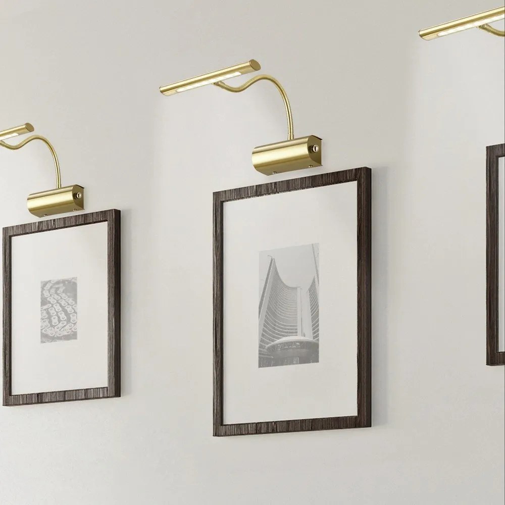 Aplică de perete alămie LED cu structură flexibilă/cu intensitate reglabilă Curtis – Trio