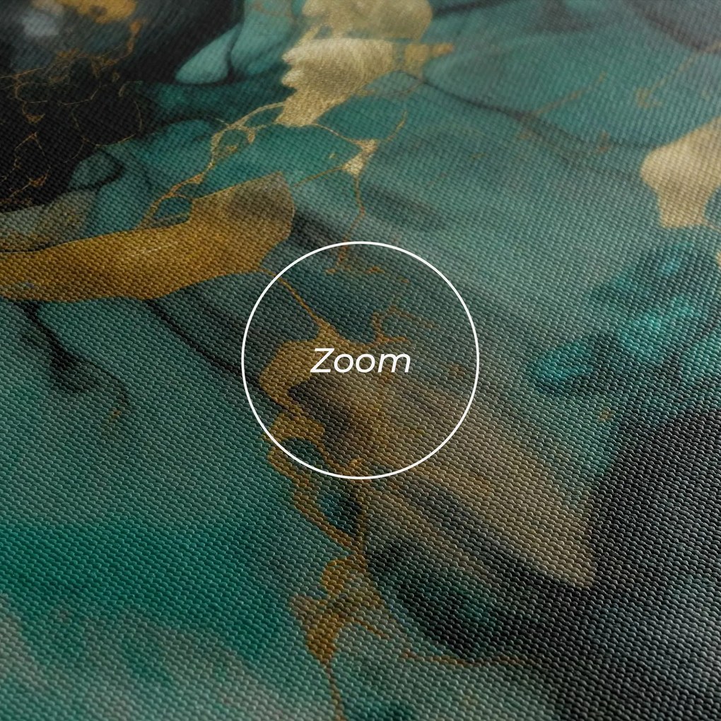 Tablou Canvas, 90x140cm, Dormitor si Living, Abstracte, Marble, Dark Green Golden Marble