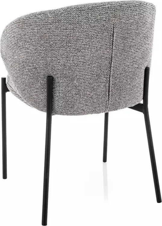 Scaun tapițat Kioto 254 gri / negru mat