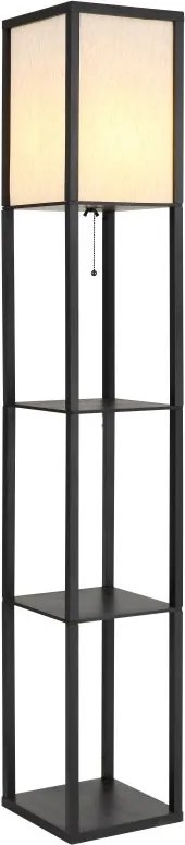 Lampa de podea tip raft din lemn negru TABITHA