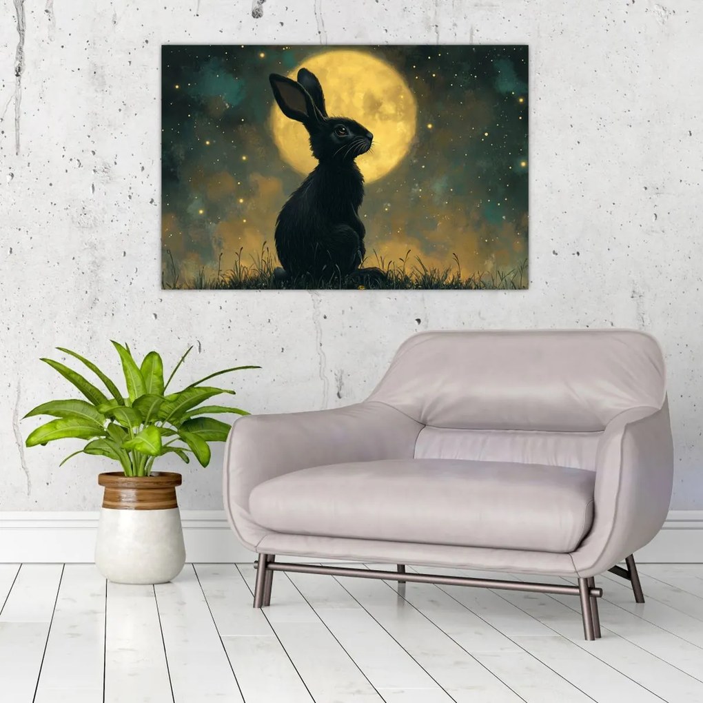Tablou - Iepure cu lună (90x60 cm)