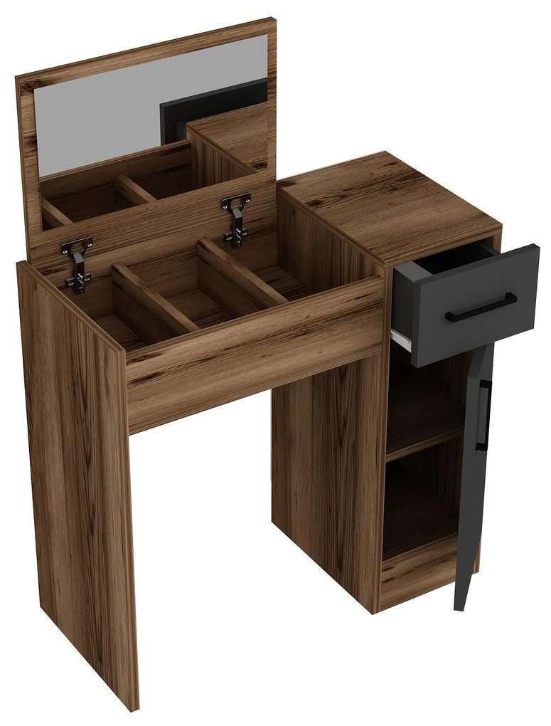 Măsuță de toaletă Nukela 2 (Nuc deschis + antracit) . 1094105
