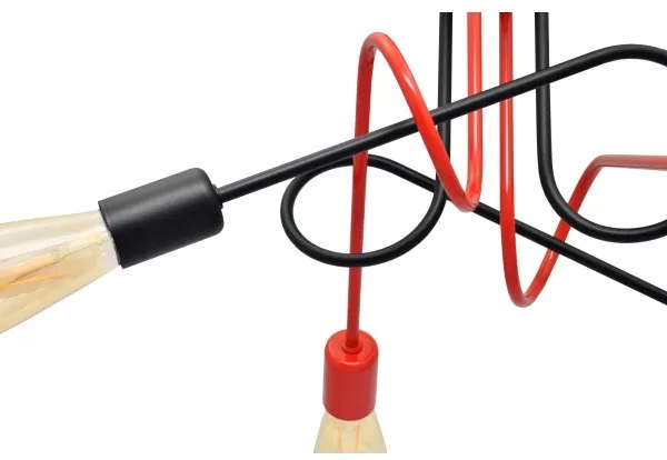 Lustră aplicată OXFORD 4xE27/15W/230V neagră/roșie