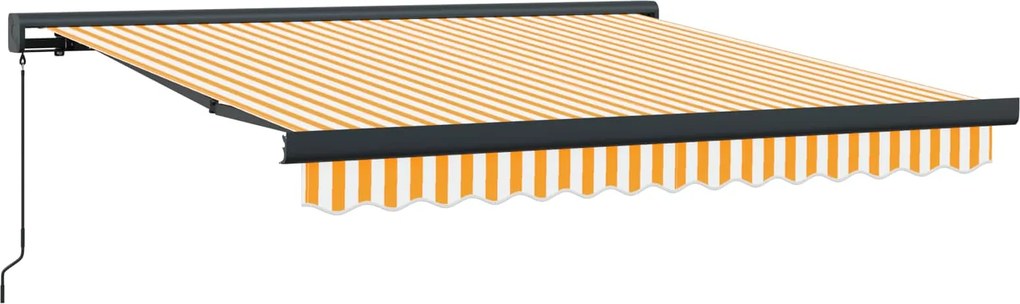 vidaXL Cortina Retractabilă Galben și alb 300 x 250 cm Stofă și Metal