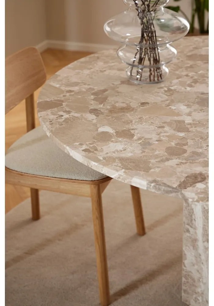 Masă de dining maro deschis rotundă din marmură ø 130 cm Naxos – Actona