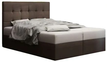 Pat matrimonial Boxspring 160 cm Duel 2 (maro închis) ( cu saltea și sp. depozitare). 1046459