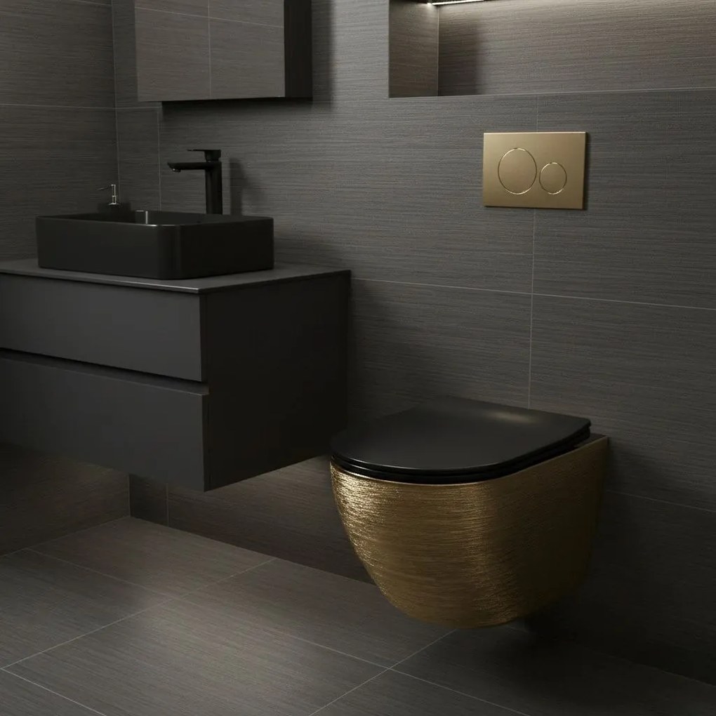 Vas WC Rea Carlo Mini Tornado Black Brush Gold