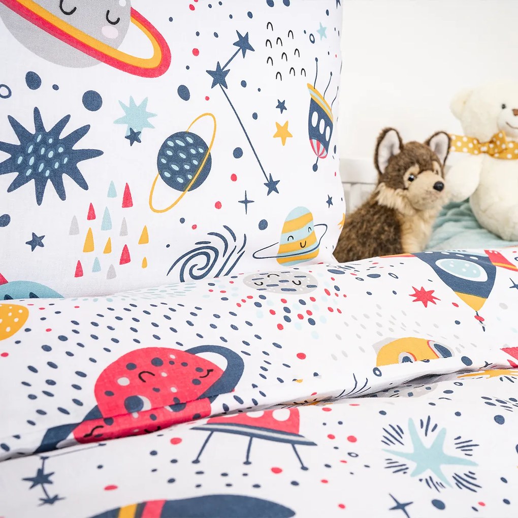 4Home Lenjerie de pat din bumbac pentru copiiCosmic Adventure, 100 x 135 cm, 40 x 60 cm, 100 x 135 cm, 40 x 60 cm