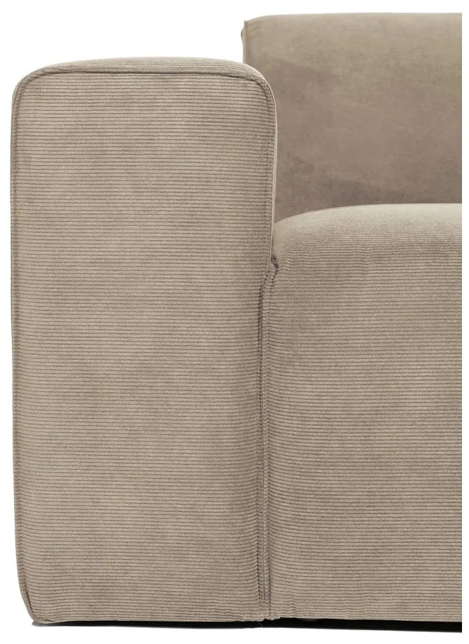 Modul pentru canapea bej din catifea reiată (partea stângă ) Sting - Scandic