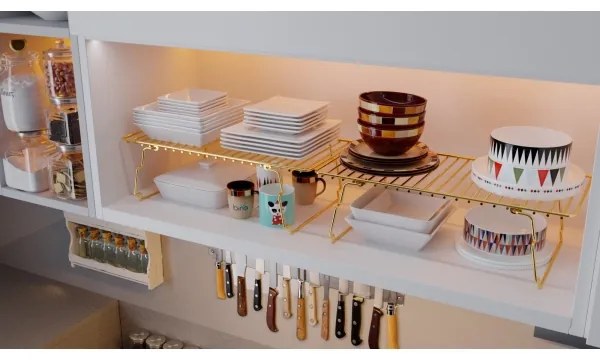 Organizator cu rafturi 42x19 cm auriu