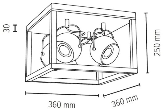 Plafonieră LED Spot-Light 5224474 ROY 4xGU10/5W/230V stejar mat