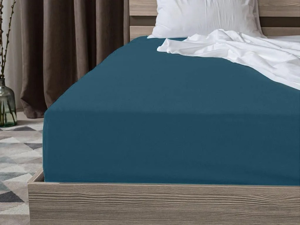 Cearsaf Jersey HIGHFIT petrol 90 x 200 cm