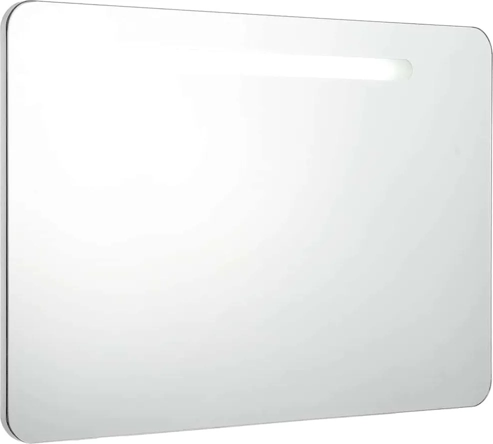 vidaXL Dulap de baie cu oglindă și LED, 80 x 9,5 x 55 cm