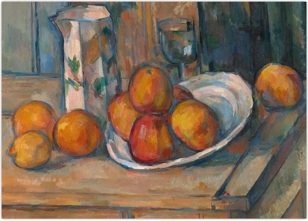 Tablou - Paul Cézanne, Still Life with Milk Jug and Fruit, reproducere (70x50 cm)