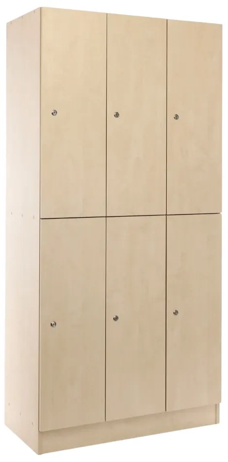 Dulap din lemn Visio - 6 cutii, 90 x 45 x 185 cm, broasca cilindrica, artar