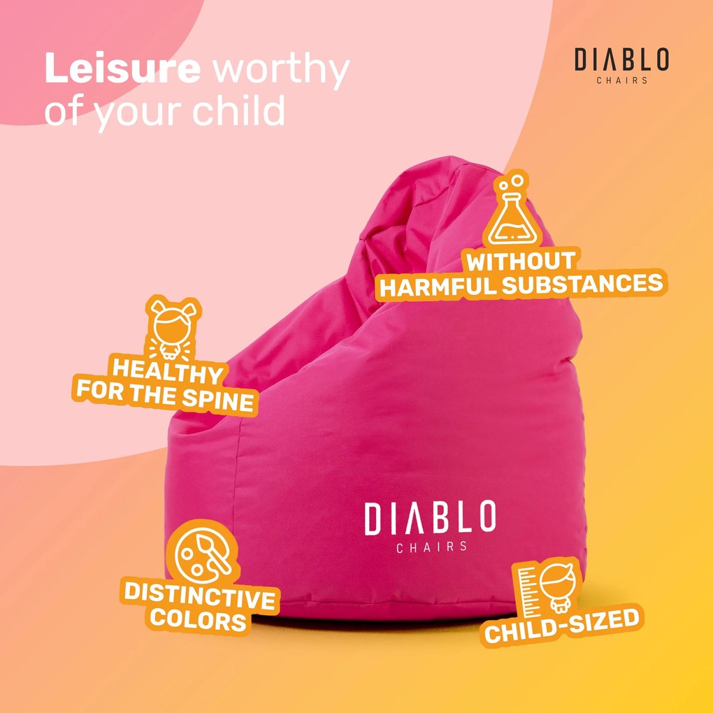 Fotoliul tip puf Diablo Chairs pentru copii: Roz