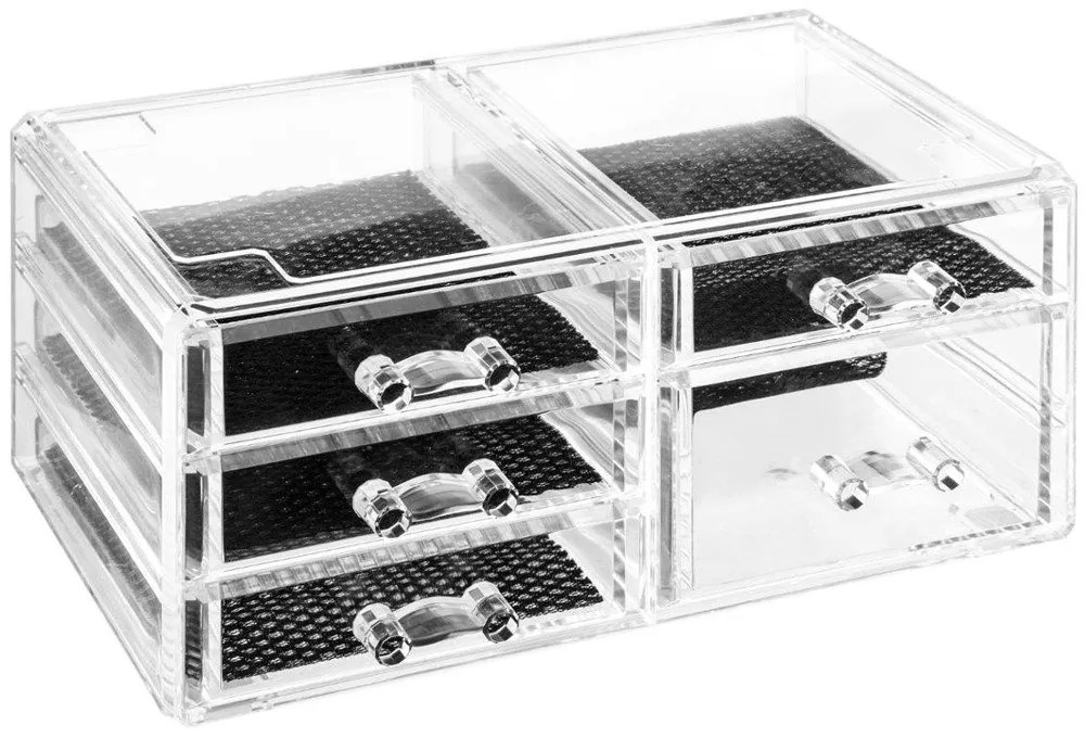 Cutie decpozitare bijuterii 5 compartimente, Transparent, 24x15x11 cm, Five