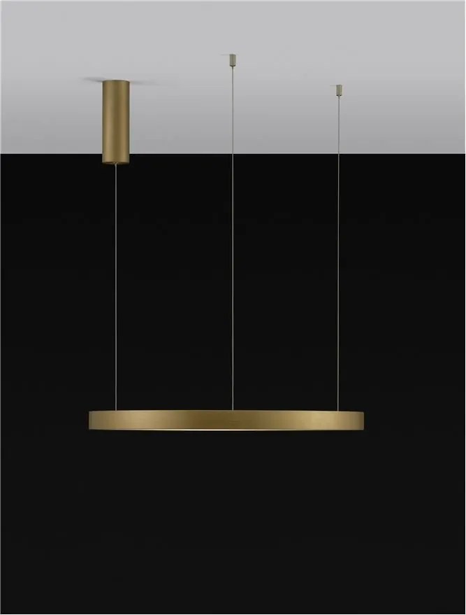 Lustra LED suspendata design modern circular PERRINE D-60cm aurie