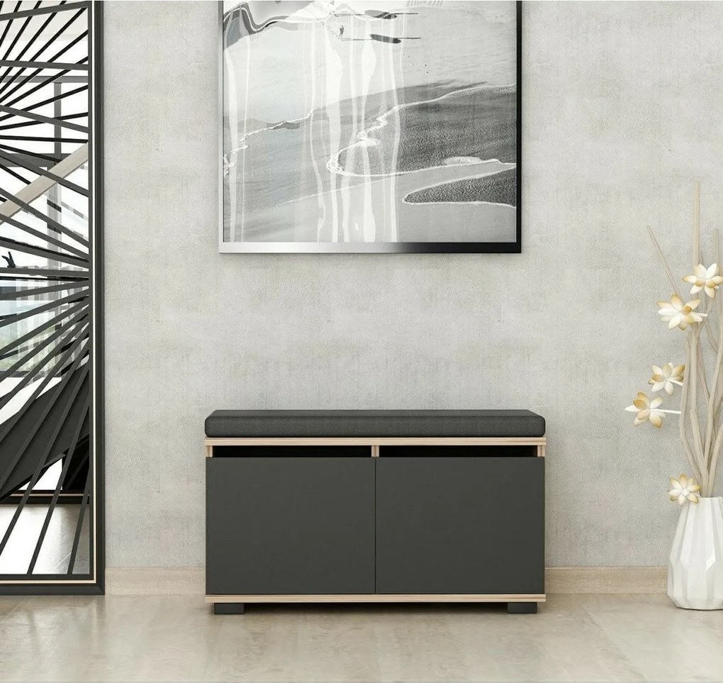 Dulap pentru pantofi Drago Walnut and Black