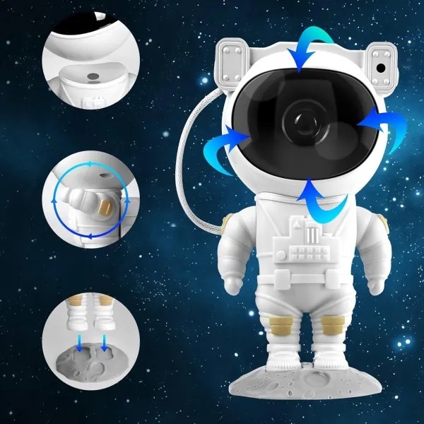 Proiector RGB LED în formă de astronaut, 5W/5V, cu telecomandă