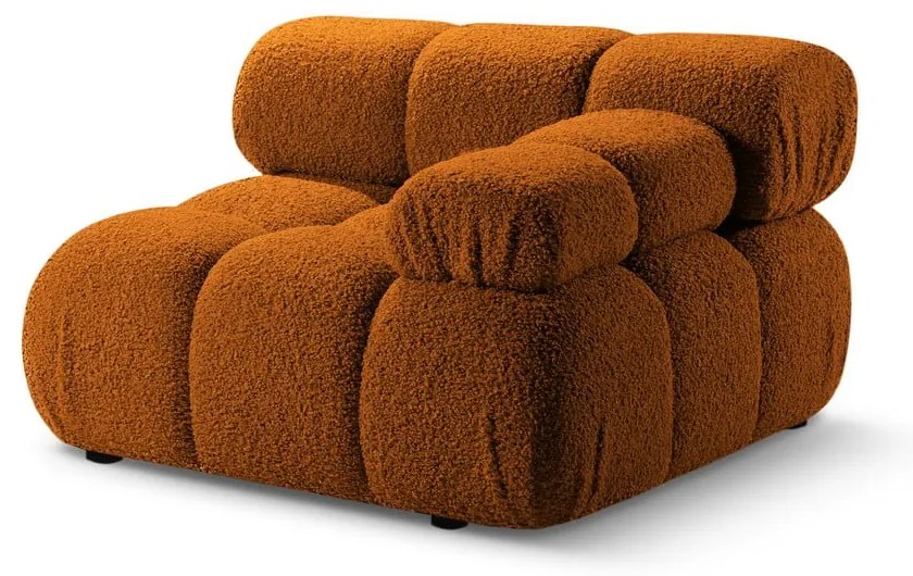 Modul pentru canapea modulară portocaliu cu tapițerie din țesătură bouclé (cu colț pe partea dreaptă) Bellis – Micadoni Home
