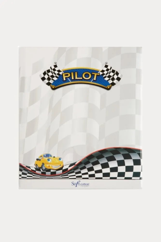 Halat pentru copii PILOT + papuci în cutie cadou 4 ani (mărime 104 cm) Violet