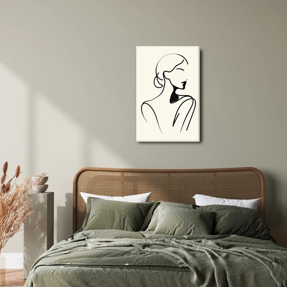 Tablou femeie în linii minimaliste